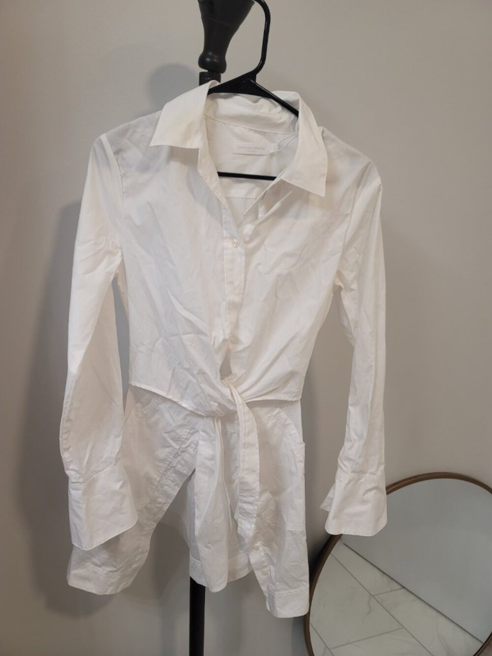SIMKHAI Colbi Mini Shirt Dress S New NWT White - Picture 2 of 11